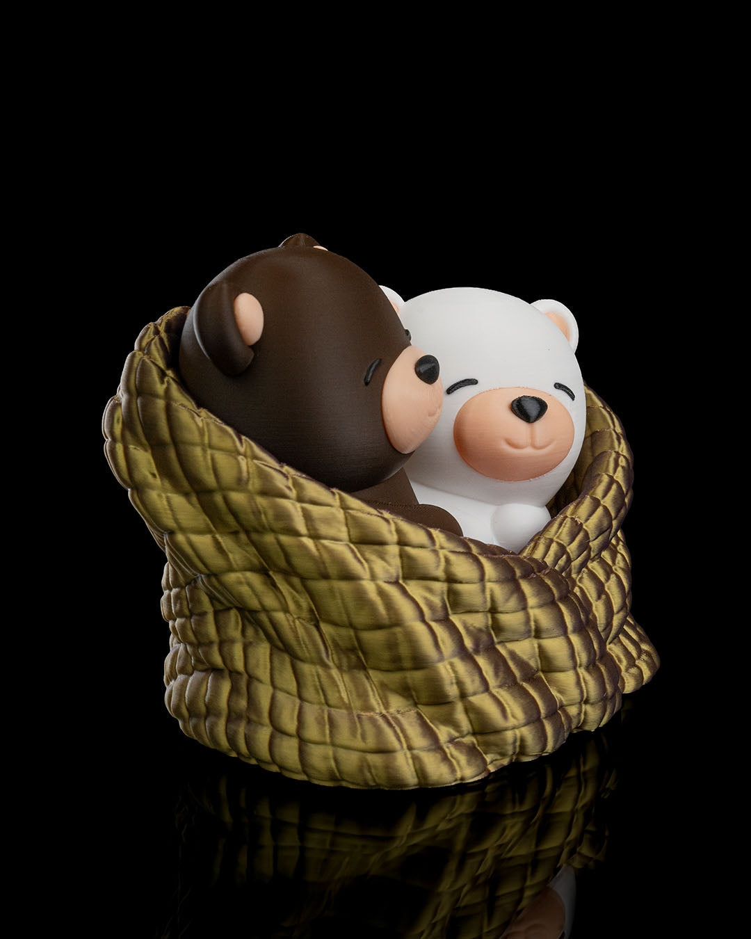Cudding Valentine Bears (Brown-White-Gold-Purple)