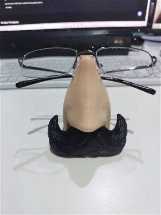 Nosy Friend Eyeglasses Holder (Black-Beige)