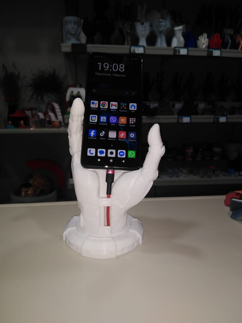 Android Hand Phone Holder White