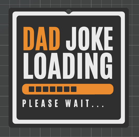 Humor Sign Dad joke loading (Black-White-Orange)