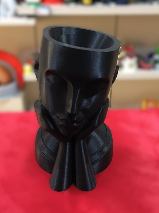 Woman Face Vase (Black)