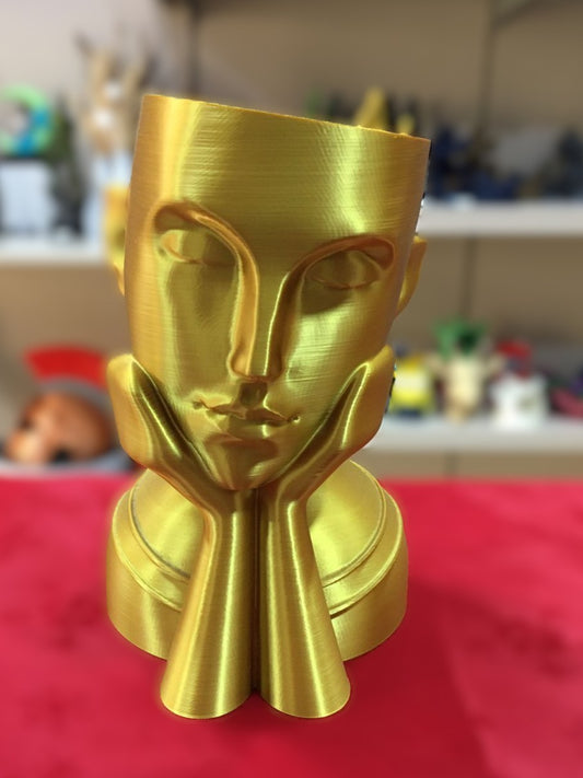 Woman Face Vase (Gold)