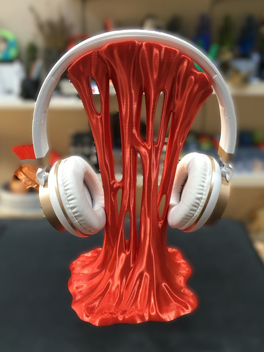 Stick to the beat Headphone holder (Red Silk)