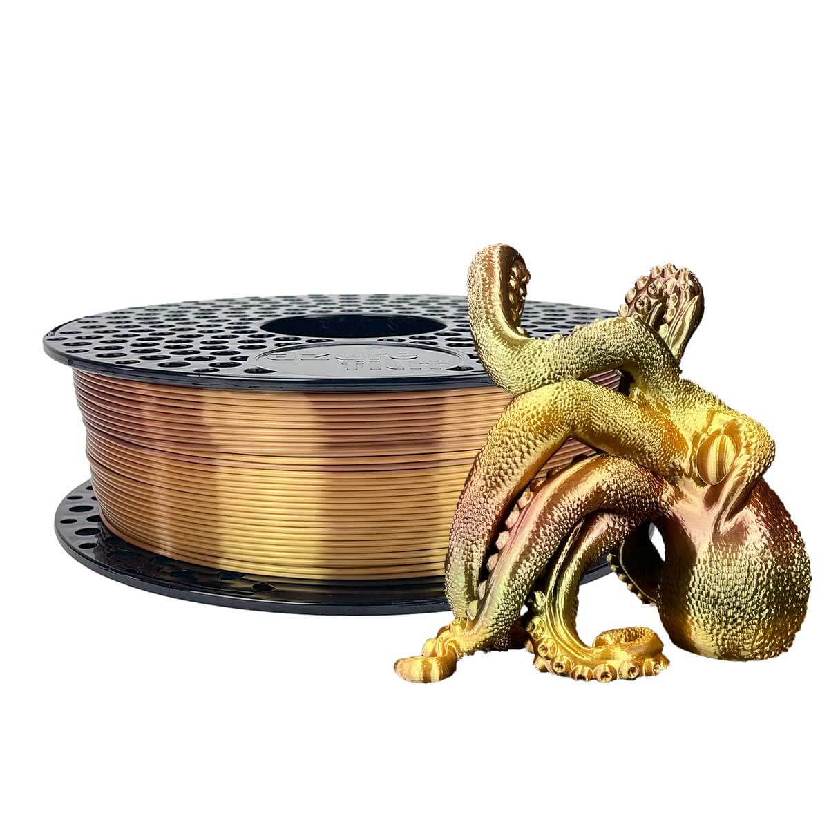 Azure film filament Silk Pla 1.75 1kg Rainbow Amber with spool