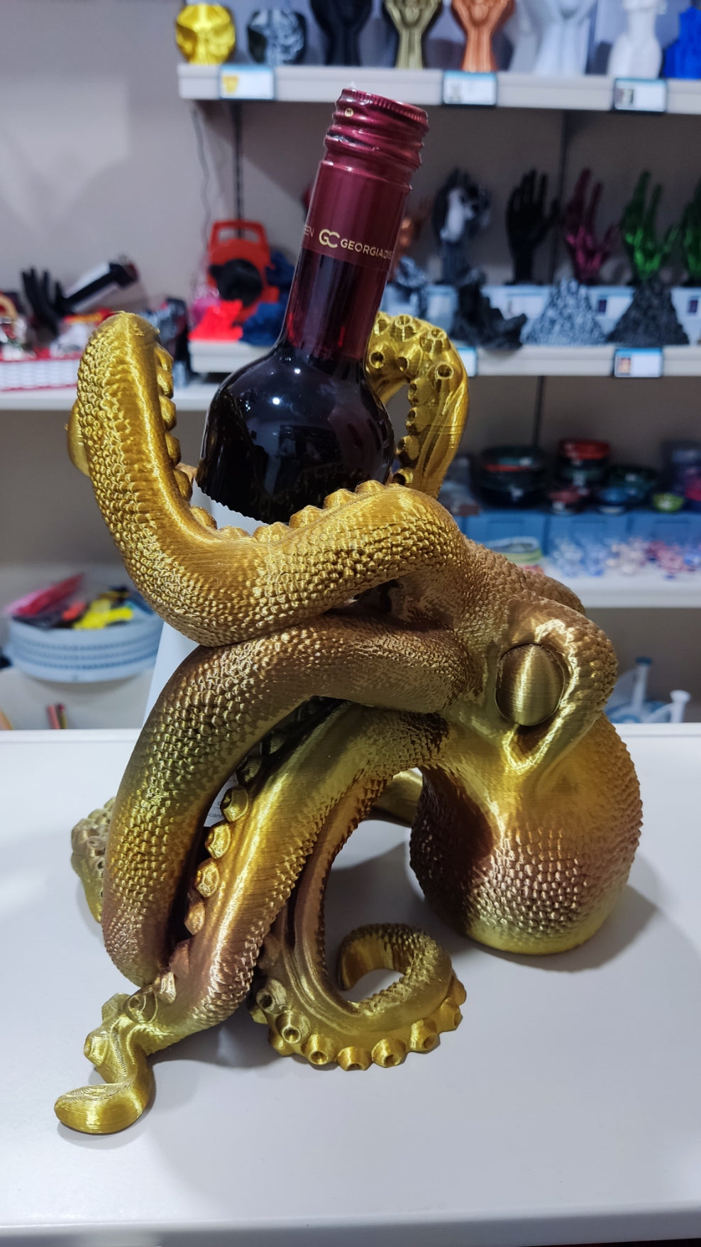 Bordeaux, The Octopus Wine Holder (Raindow Amber)