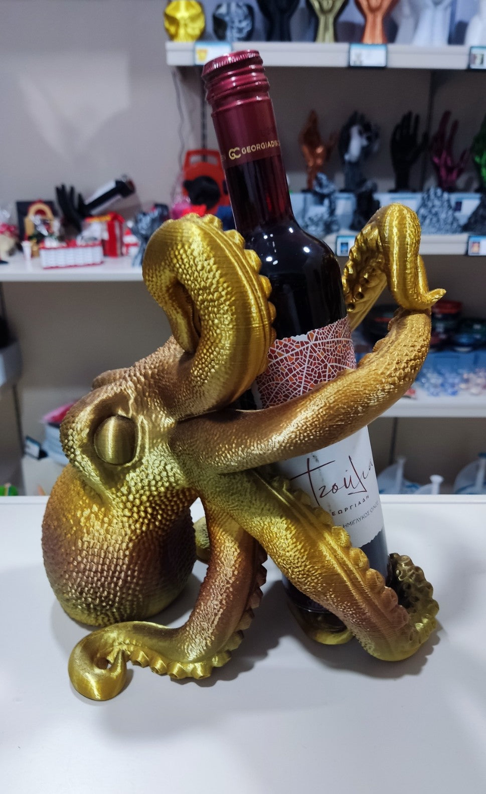 Bordeaux, The Octopus Wine Holder (Raindow Amber)