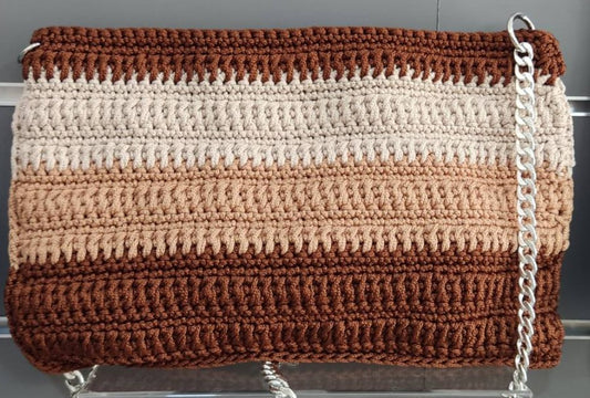 Hand Made With Wool Bag Earth Colours